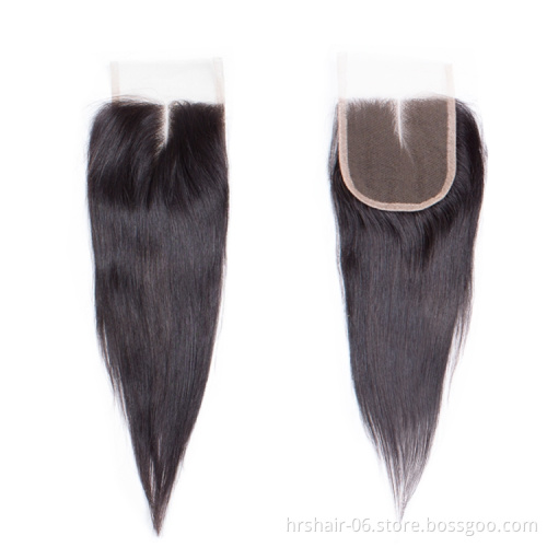 Brazilian hair bundles with closure  100% Brazilian Straight Human hair with closure  Hair Weave